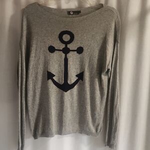 Nautical Gray Anchor Sweater
